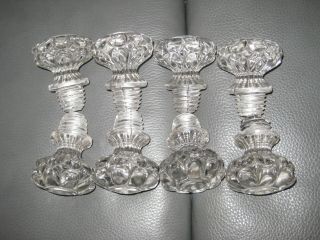 8 X Antique Clear Cut Glass Drawer Knobs (retro Handles)