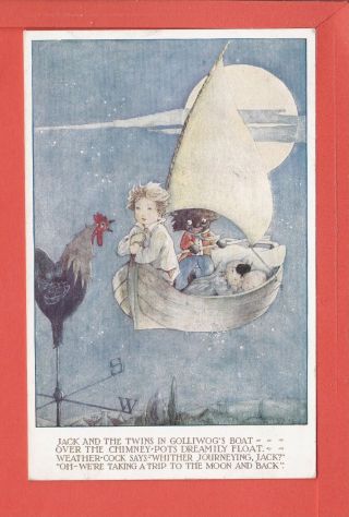 L.  A.  Govey Black Doll In Flying Boat Pub Humphrey Milford Dreams & Fairies 1932