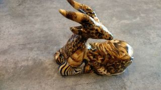 La Vie Antelope Gazelle Figurine African Safari Patchwork Ceramic