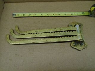 Vintage Brass Wall Mount Coat Or Towel Rack With 3 Rotating Arms