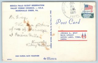 Postcard PA Marshalls Creek BSA Resica Falls Boy Scout Reservation Cooking N9 2