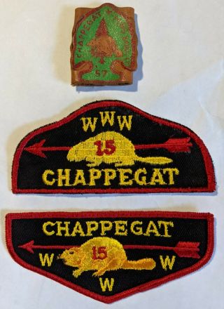 Boy Scout - Oa - Chappegat Lodge 15 Patches And Slide - F1,  X4,  1957 Banquet