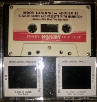 Nasa Moon Landing Apollo 11 Finley Holiday Cassette Tape Color Slides Narration