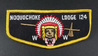 Boy Scouts Order Of The Arrow Noquochoke Lodge 124 F2 Flap Patch Ao No R