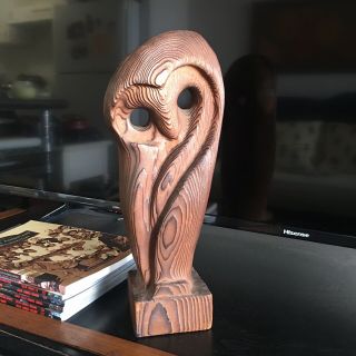 Vintage Witco Owl Hand Carved Wood Sculpture Figure 13” Tall