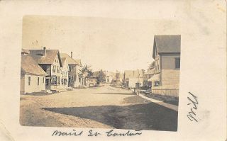 Canton Me Main Street Business District In 1905 Rppc