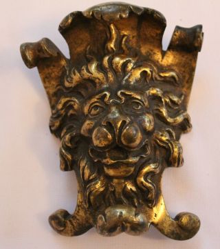 Antique Bronze Decorative Lion Head Figure Architectural Salvage