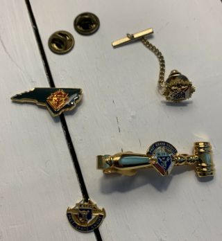 Vintage Knights Of Columbus Lapel Pins And Tie Tacks,  Past Grand Knight