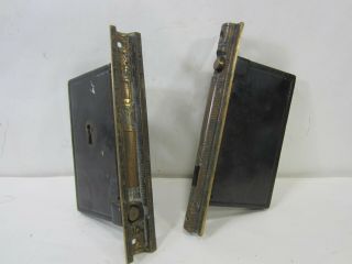 Antique Whipple Mfg.  Co.  Eastlake Brass Pocket Door Lock Set