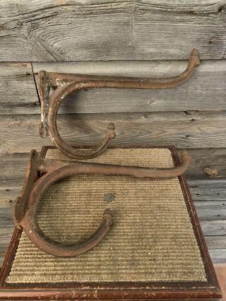 Vintage Cast Iron Horse Tack Harness Hook Cast Iron Brackets 12 Inch