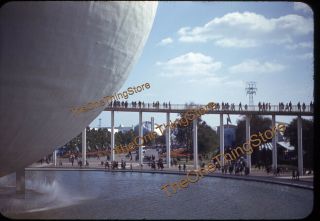 1939 York Worlds Fair Perisphere Walkway 1940s 35mm Slide Red Kodachrome