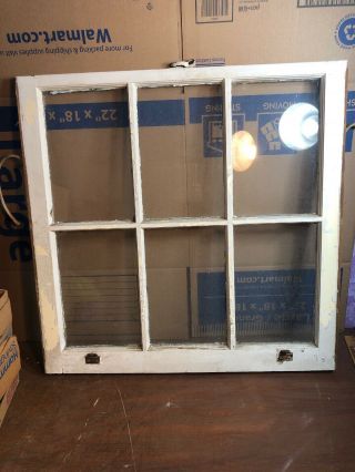 Antique Vintage Architectural Salvage Window With Glass 30” By 30”