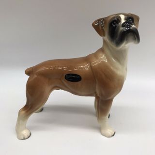 Vintage Coopercraft Boxer Dog Figurine - Made In England