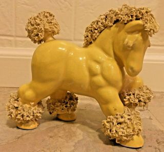 Vintage Murray Kreiss Spaghetti Horse Pony Figurine Celadon Yellow 1950’s Mcm