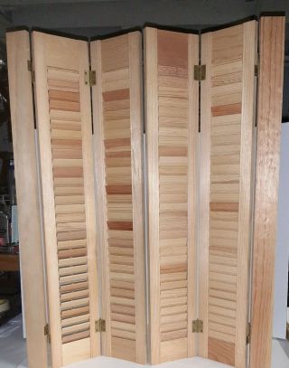 Pair (4 Panels) Vintage Interior Wood Louver Shutter Set 29 " W X 36 " H.