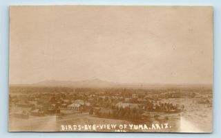 Yuma,  Az 1916 Birds Eye Aerial View Of Town Photo Rppc