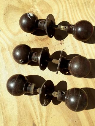 Extremely Rare Set Of Art Deco Bakelite (3) door handles knobs nearly 100yrs old 3