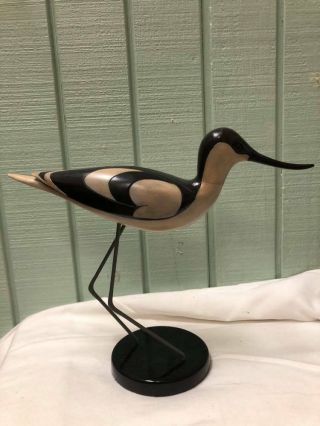 Feathers Gallery Wooden Hand Painted And Carved Avocet Limited Edition