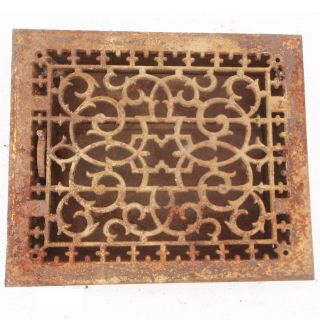 12 X 14 X 2½ Antique Victorian Ornate Cast Iron Grate Floor Register Air Vent
