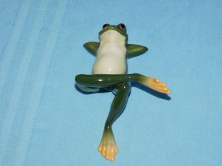 Franz Porcelain Amphibian Frog On Back Figurine Fz00079 Chia Hsiang Yeh Fen Sign