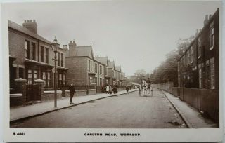 Carlton Road,  Worksop.  Kingsway Real Photo Series.  S 4881.  Postcard.