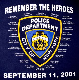 Nypd York City Police T - Shirt Sz Xl Etc 9/11 Nyc