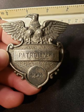 Obsolete,  " Patrolman " Hat Badge