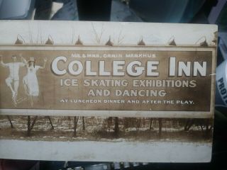 1917 Rppc - Chicago - Skating Stars At College Inn Of Hotel Sherman - Billboard