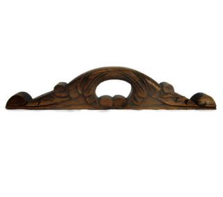 Small Hand Carved Wood Pediment Ornate Over Door Architectural Reclaimed