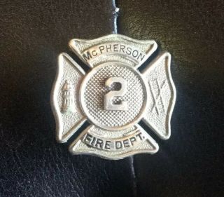 Vintage Older Obsolete Hat Badge Mc Pherson - Dept Fireman