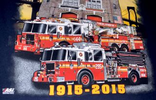 FDNY NYC Fire Department York City T - Shirt Sz L Engine 295 Queens TL 144 2
