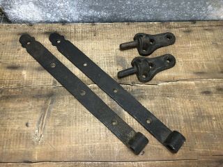 Strap Hinges With Pintels Pair Barn Door Farmhouse Antique Vintage Set Of Two