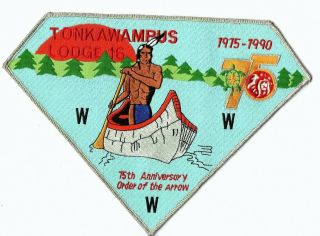 Boy Scout Oa 16 Tonkawampus 1990 75th Anniversary Jacket Pie Patch