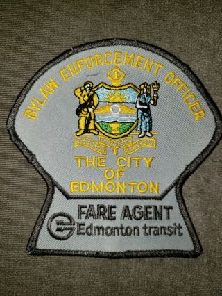 City Of Edmonton Transit System Bylaw Enforcement Fare Agent Patch