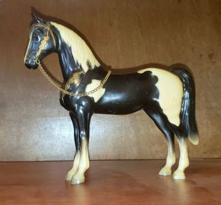Vintage Breyer 1950s Western Horse 55 Glossy Black & White Pinto No Stamp