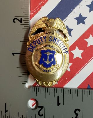 Mini Vintage Obsolete Sheriff Deputy Badge Pin Rhode Island