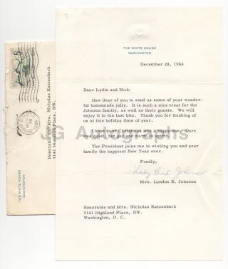Lady Bird Johnson - U.  S.  First Lady,  Lyndon B.  Johnson - Signed Letter,  1978