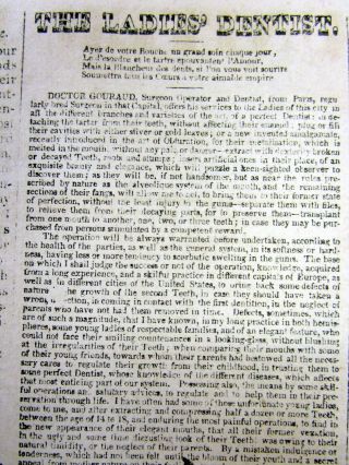 1827 Newspaper With A Long Detailed Ad For A Ladies 