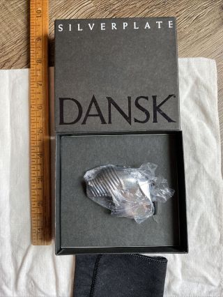 Vintage Dansk Designs Silver Plate Buffalo / Bison - Paperweight - Nib - Mcm