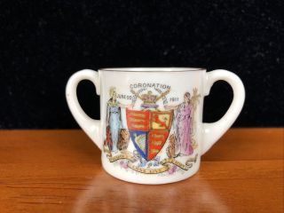 Rare Antique 1911 King George V Coronation Cup.  Shelley England