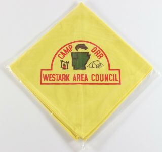 Vintage Nos Camp Orr Westark Area Council Boy Scouts Of America Bsa Neckerchief