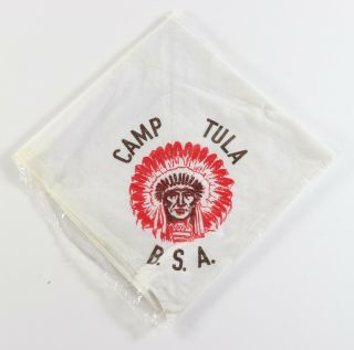 Vintage Nos White Ouachita Camp Tula Boy Scouts Of America Bsa Neckerchief