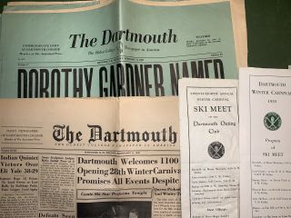 Vintage Ephemera Dartmouth College,  Ski Outing Club Winter Carnival Newspapers 2