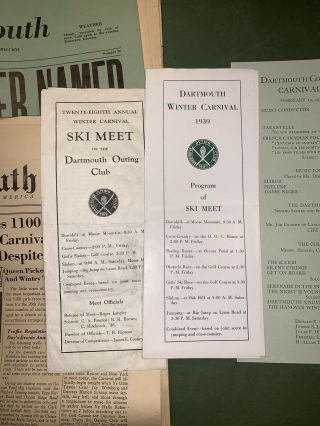 Vintage Ephemera Dartmouth College,  Ski Outing Club Winter Carnival Newspapers 3