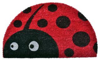 Door Mats - Ladybug Semi Circle Coir Doormat - 18 " X 30 " - Ladybug Welcome Mat