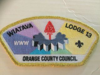 Orange County Council Csp Sa - 56 Wiatava Lodge Oa Gold Mylar Border Only 50 Made