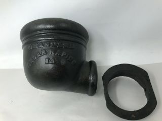 Vintage Chandler Cast Iron Well Pump Diverter Cup W/hanging Bracket Cedar Rapids