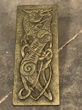 Antique Brass Bronze Decorative Door Knocker Dragon Architectural Signed