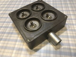 Vintage heavy industrial 4 gang Crabtree metal light switch Item 3