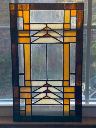 Prairie Mission Style Stained Glass Window Panel Craftsman